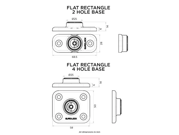Quad Lock 360 2-Loch Rechtecksockel 2 Quad Lock 360 2-Loch Rechtecksockel – Bild 2